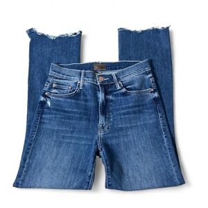 Mother The Insider Crop Step Chew Jeans Dancing On Coals Blue 1417-104 Size 26